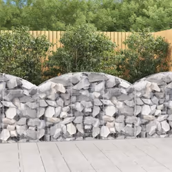 vidaXL Panier de gabions arqué 150x30x80/100 cm Fer galvanisé