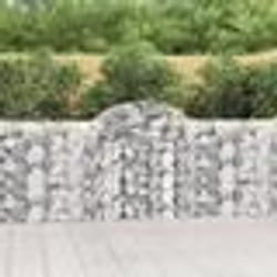 vidaXL Panier de gabions arqué 200x30x100/120 cm Fer galvanisé