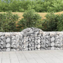 vidaXL Panier de gabions arqué 200x50x80/100 cm Fer galvanisé