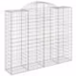 vidaXL Panier de gabions arqué 200x50x160/180 cm Fer galvanisé