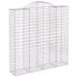 vidaXL Panier de gabions arqué 200x50x200/220 cm Fer galvanisé