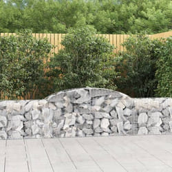 vidaXL Panier de gabions arqué 300x30x60/80 cm Fer galvanisé