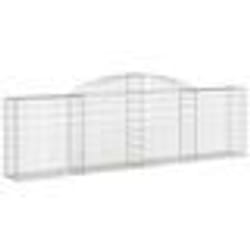 vidaXL Panier de gabions arqué 300x30x80/100 cm Fer galvanisé