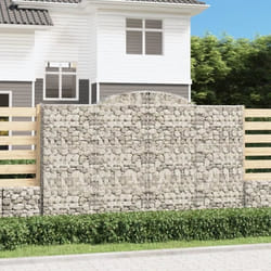 vidaXL Panier de gabions arqué 300x30x180/200 cm Fer galvanisé