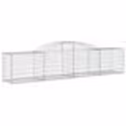 vidaXL Panier de gabions arqué 300x50x60/80 cm Fer galvanisé