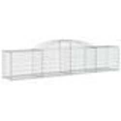 vidaXL Panier de gabions arqué 300x50x60/80 cm Fer galvanisé