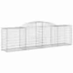 vidaXL Panier de gabions arqué 300x50x80/100 cm Fer galvanisé