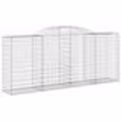 vidaXL Panier de gabions arqué 300x50x120/140 cm Fer galvanisé