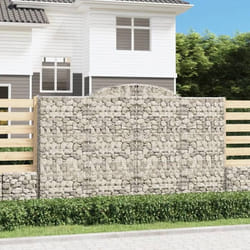 vidaXL Panier de gabions arqué 300x50x180/200 cm Fer galvanisé