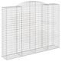 vidaXL Panier de gabions arqué 300x50x220/240 cm Fer galvanisé