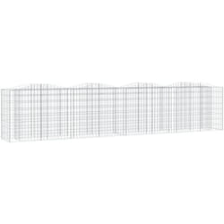 Lit surélevé à gabions arqué 400x50x100 cm Fer galvanisé
