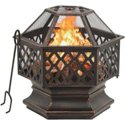 vidaXL Foyer rustique avec tisonnier 62x54x56 cm XXL acier