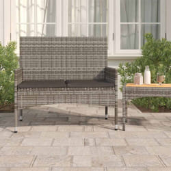 Vidaxl - Banc de Jardin à 2 Places avec Coussins Gris Résine Tressée