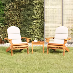 Profitez de votre temps libre avec ce salon de jardin en bois de style Adirondack. Bois d'acacia massif : cet ensemble de sal ...
