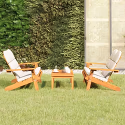 Profitez de votre temps libre avec ce salon de jardin en bois de style Adirondack. Bois d'acacia massif : cet ensemble de sal ...