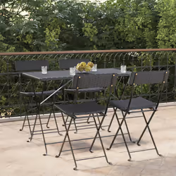 VidaXL 3152112 chaise d'extérieur Terrace Polyuréthane, Acier Noir
