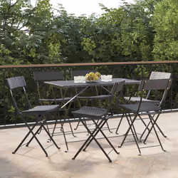 VidaXL 3152113 chaise d'extérieur Terrace Polyuréthane, Acier Noir