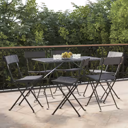 VidaXL 3152114 chaise d'extérieur Terrace Polyuréthane, Acier Noir