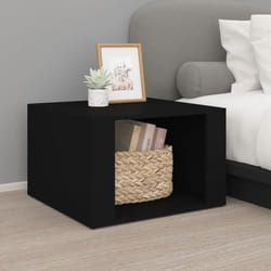 vidaXL Table de chevet Noir 57x55x36 cm Bois d'ingénierie