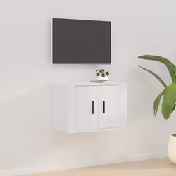 vidaXL Meuble TV mural Blanc brillant 57x34,5x40 cm