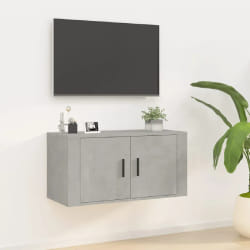 vidaXL Meuble TV Mural - Gris béton