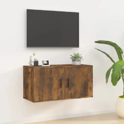 vidaXL Meuble TV mural Chêne fumé 80x34,5x40 cm