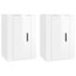vidaXL Meubles TV muraux 2 pcs Blanc brillant 40x34,5x60 cm