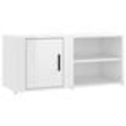 vidaXL Meuble TV Blanc brillant 80x31,5x36 cm Bois d'ingénierie