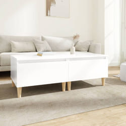 Vidaxl - Tables d'appoint 2pcs Blanc brillant 50x46x35cm Bois ingénierie