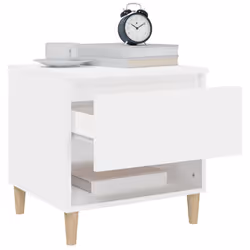VidaXL 819533 Table de nuit et table de chevet Blanc - Vue supplémentaire 4
