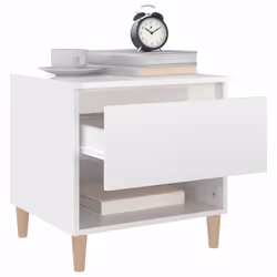 VidaXL 819536 Table de nuit et table de chevet Blanc - Vue supplémentaire 4