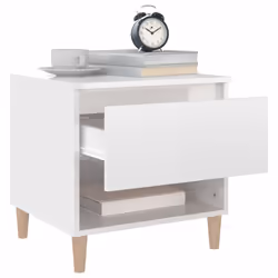 VidaXL 819537 Table de nuit et table de chevet Blanc - Vue supplémentaire 4