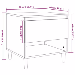 VidaXL 819547 Table de nuit et table de chevet Chêne - Vue supplémentaire 8