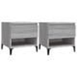 vidaXL Tables d'appoint 2 pcs Sonoma gris 50x46x50 cm Bois ingénierie