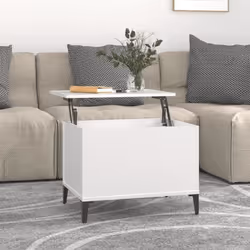 vidaXL Table basse Blanc 60x44,5x45 cm Bois d'ingénierie