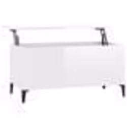 vidaXL Table basse Blanc brillant 90x44,5x45 cm Bois d'ingénierie