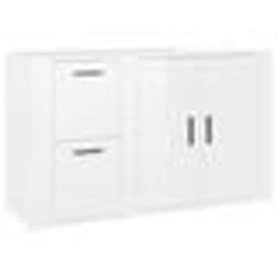 vidaXL Buffet Blanc brillant 100x33x59,5 cm Bois d'ingénierie
