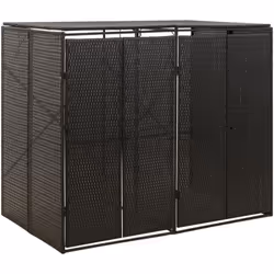 Cet abri pour poubelle à roulettes double est idéal pour dissimuler votre poubelle dans le jardin. Matériau durable : la rési ...