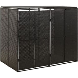 Vidaxl - Abri pour poubelle double Noir 140x80x117 cm Résine tressée