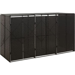 Vidaxl - Abri pour poubelle triple Noir 207x80x117 cm Résine tressée