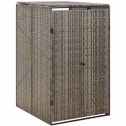 Cet abri pour poubelle à roulettes simple est idéal pour dissimuler votre poubelle dans le jardin. Matériau durable : la rési ...