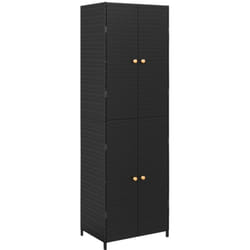 Vidaxl - Armoire de rangement de jardin Noir 59x40x180 cm Résine tressée