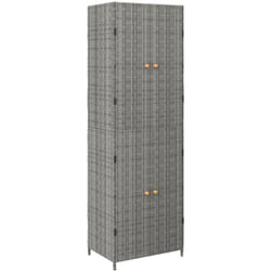 Vidaxl - Armoire de rangement jardin Gris 59x40x180 cm Résine tressée