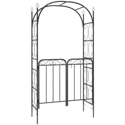 Vidaxl - Arche de jardin avec portail noir 108x45x235 cm acier