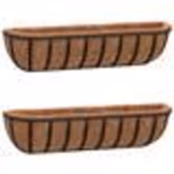 vidaXL Jardinières murales 2 pcs en coco noir 91x20x23 cm acier