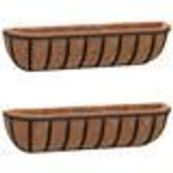 vidaXL Jardinières murales 2 pcs en coco noir 91x20x23 cm acier