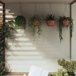 Vidaxl - Jardinières suspendues 4 pcs avec doublure coco Noir ø 30x52 cm