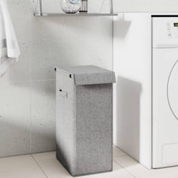 Vidaxl - Panier à linge pliable Gris 26x34,5x59,5 cm Tissu en faux lin