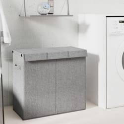 Vidaxl - Panier à linge pliable Gris 64,5x34,5x59 cm Tissu en faux lin