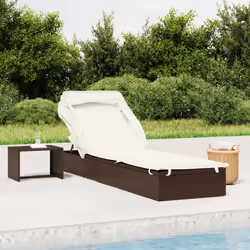 VidaXL 319637 chaise d'extérieur Linge Siège rembourré Polyester Crème, Blanc